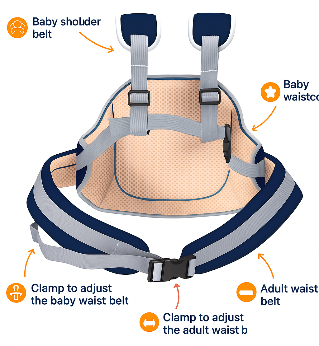 Reusable Two Wheeler Safety Strap Belt for Kid's 2-6 Year (Pack Of 1)