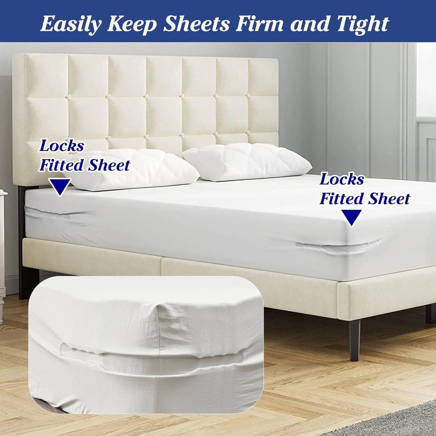 Bed Sheet Heavy Duty Lock Grippers for Bed ( Pack Of 4 Pieces )